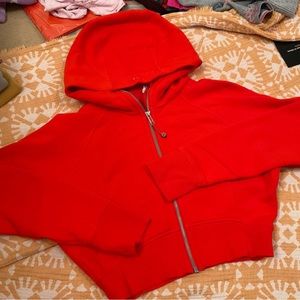 Lululemon Scuba Full-Zip Cropped Hoodie, Solar Orange, Size 10 NEVER BEEN WORN!